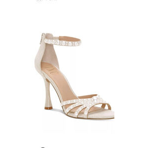 INC Sz 9.5M RIOLANA Pearl Beige Evening Dress Wedding Bride Sandals Shoes NIB